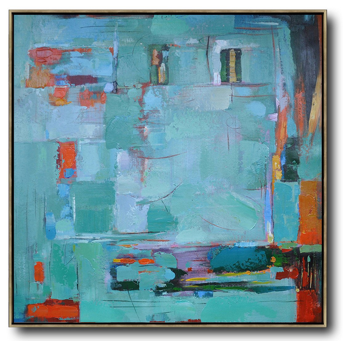 Handmade Painting Large Abstract Art,Oversized Contemporary Art,Modern Painting Abstract,Green,Blue,Red,Orange.etc